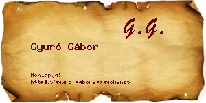 Gyuró Gábor névjegykártya